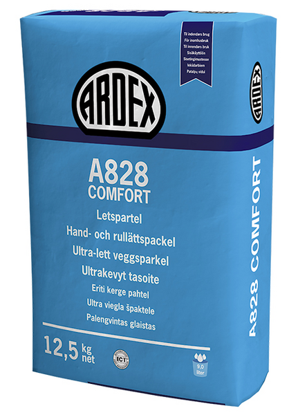 VÄGGSPACKEL A828 COMFORT12,5KG ARDEX VIT GIPSSPACKEL