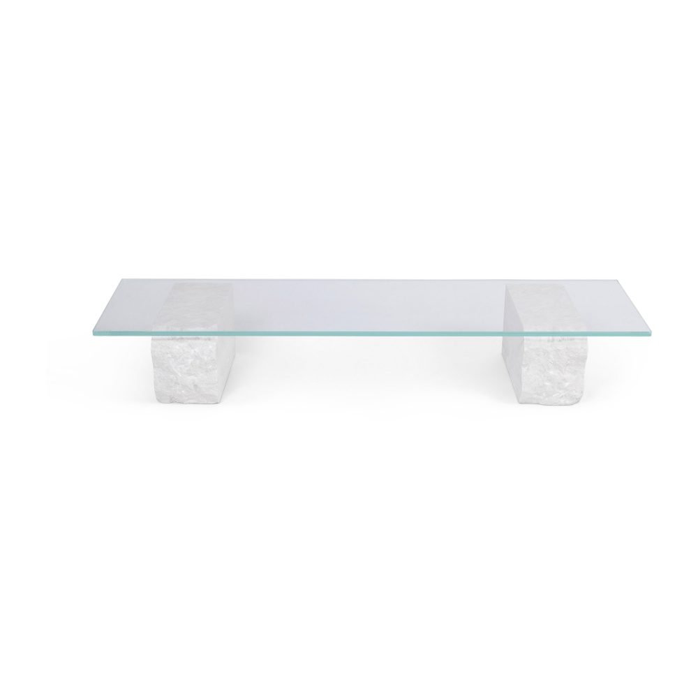 Mineral soffbord 46x160 cm, Bianco curia