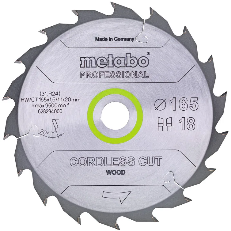 Metabo 628294000 Sågklinga 165x20 mm, 48T