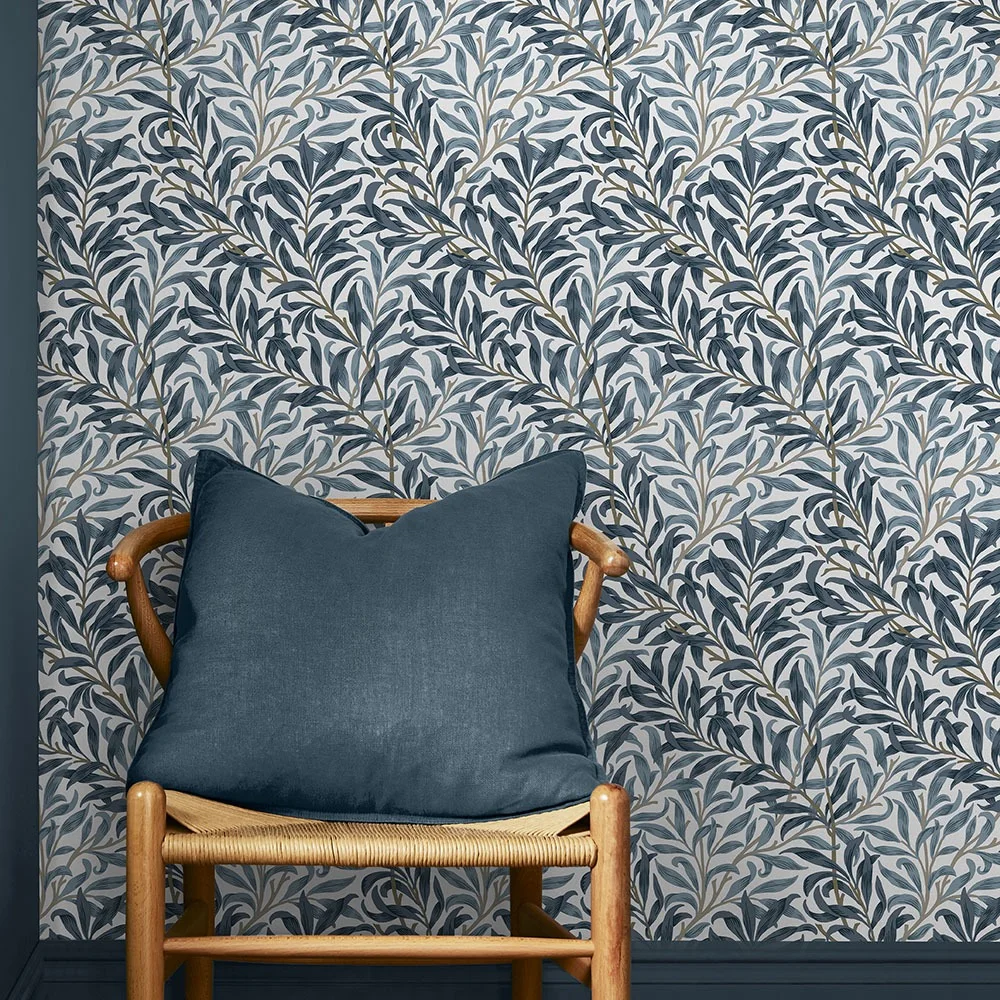 Graham & Brown William Morris At Home 124245 Tapet Willow Bough White & Blues Vit/multi
