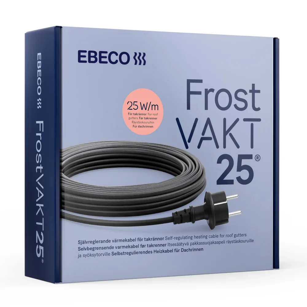 Ebeco Frostvakt 25 Värmekabel 25 W/m, självreglerande, stickkontakt 20 m, 500 W