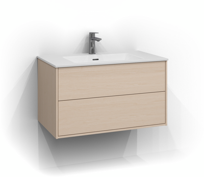 TVÄTTSTÄLLSSKÅP SVEDBERGS EPOS PLAN VIT ASK 2LÅD PUSH 80X45,3X45CM
