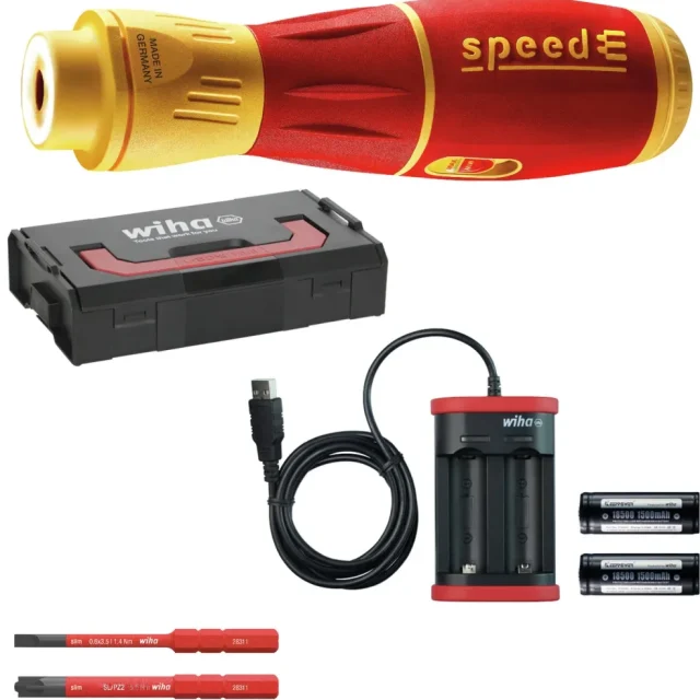Wiha SpeedE II Bitsskruvmejsel med batteri och laddare