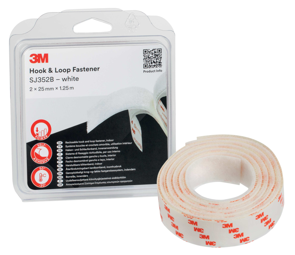 KARDBORREBAND 3M VIT 25MM 1,25M 3M