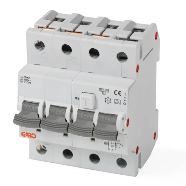 Garo RCBO GS C20A 4P Personskyddsautomat 4-pol, C, 6kA 20A