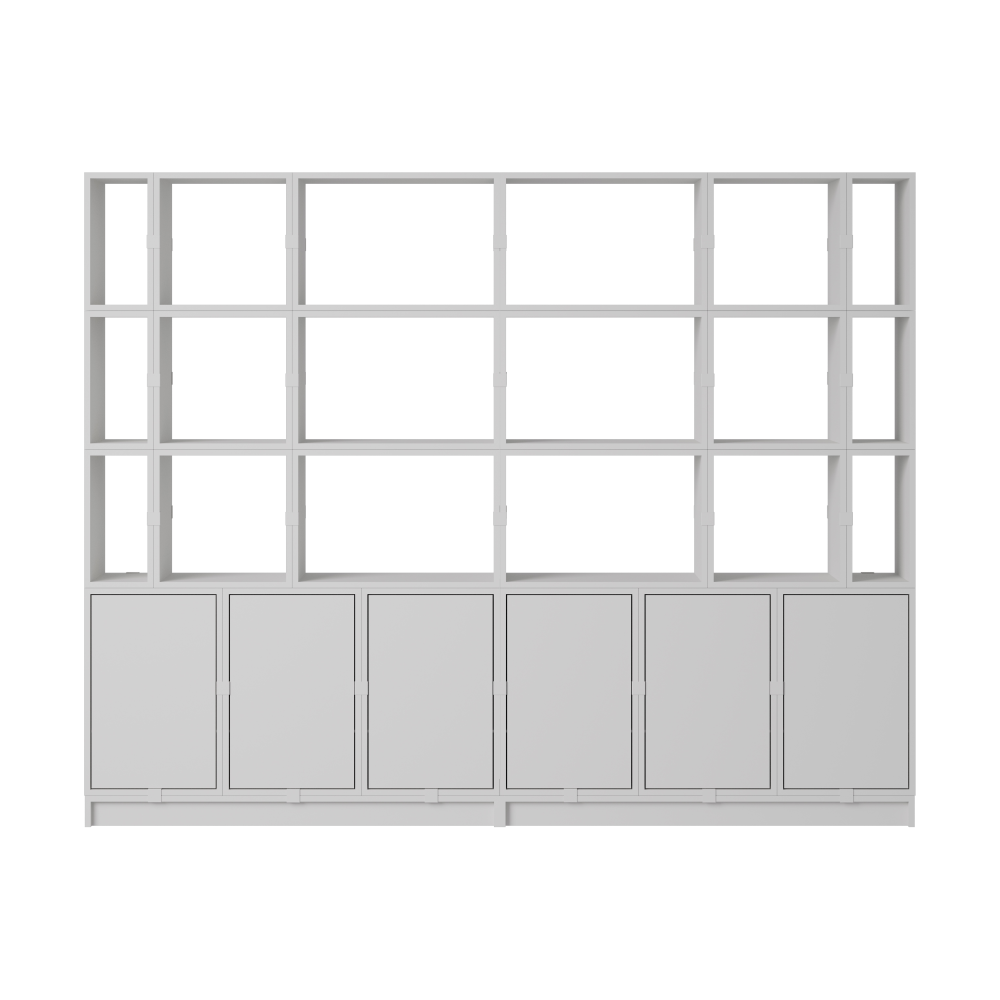 Stacked förvaringssystem kontor konfiguration 2, Grey