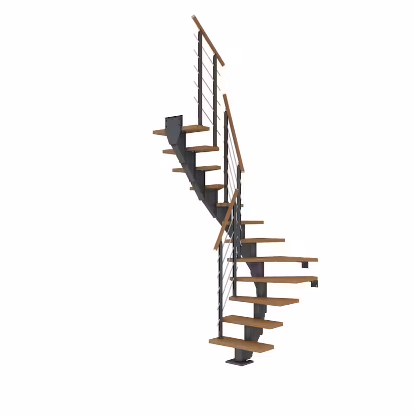 Spartrappa Dolle Frankfurt Ek Oljad 1/2 Design Antracit, LxB: 1630x790 mm