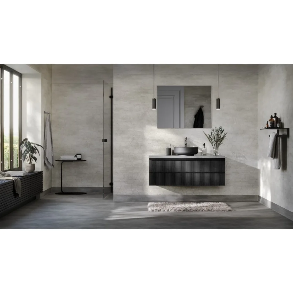 Våtrumsgolv Aquarelle Raw Concrete Dark Grey 200cm | Stuvbutiken - Bild 3