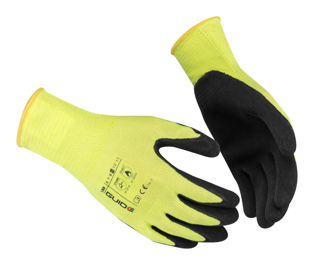 Guide Gloves 159 HP Handske latex, Hi-Viz, vattentät, touch 8