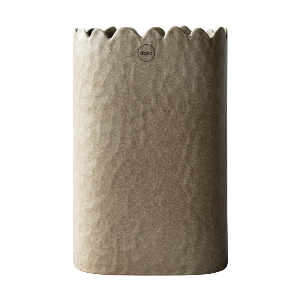 Flowery vas 20 cm, Beige