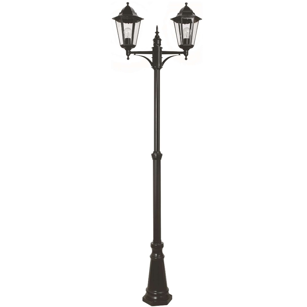 Stolplykta Idefjord, Svart, 2X18W, E27, IP44, Malmbergs