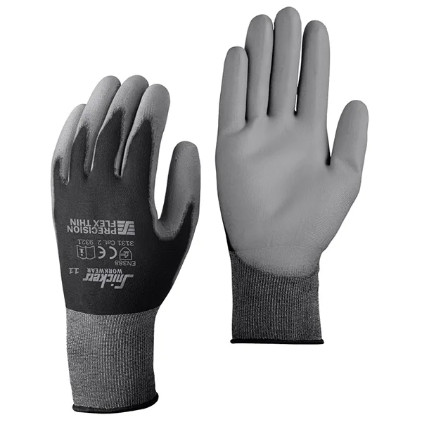 Snickers Workwear 9321 Precision Flex Light Handske svart/stengrå 10