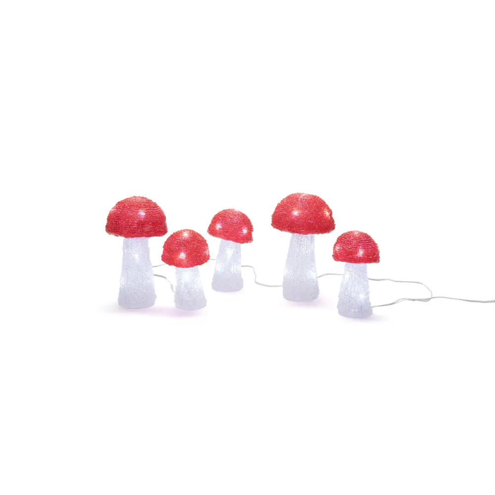 Konstsmide 6286-203 Dekorationsbelysning svampar, akryl, 5 st, 40 LED
