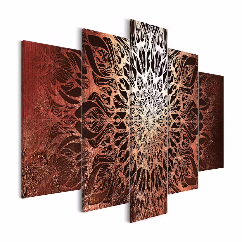 Tavla Arkiio Hypnosis Orange Wide 5 delar 100x50 cm