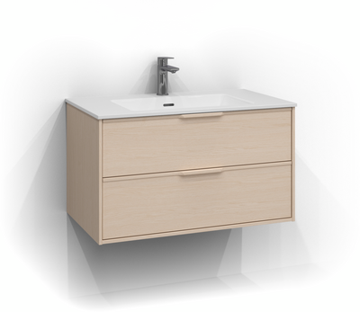 TVÄTTSTÄLLSSKÅP SVEDBERGS EPOS RELIEF VIT ASK 2LÅD INTHT 80X45,3X45CM