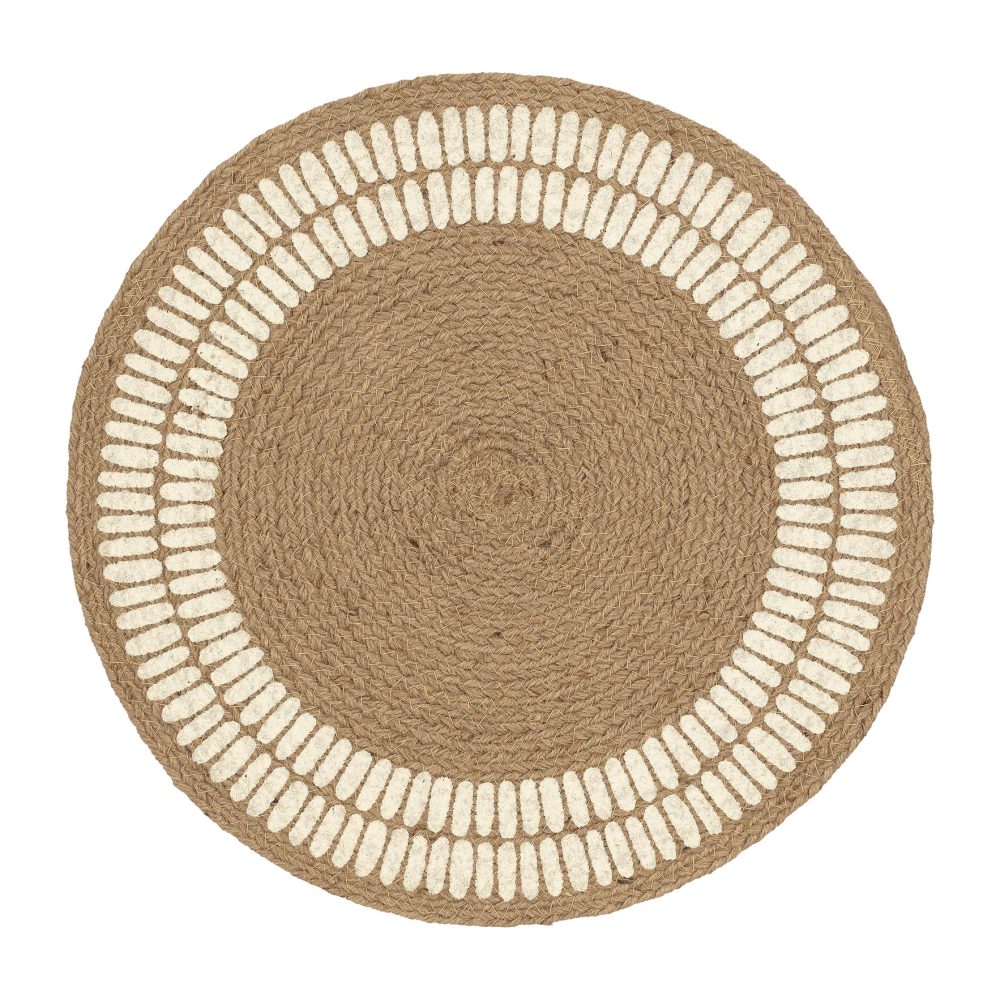 Alku bordstablett jute Ø38 cm, Off white