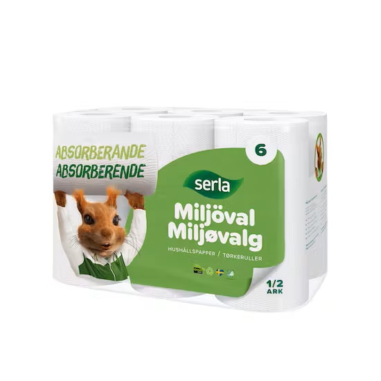 HUSHÅLLSPAPPER MILJÖVAL 60X6P