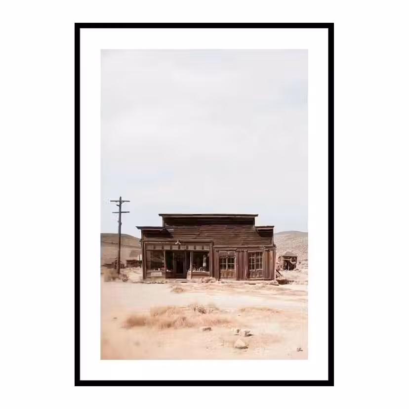 Poster Gallerix Wooden House In Desert Storlek: 50x70 cm