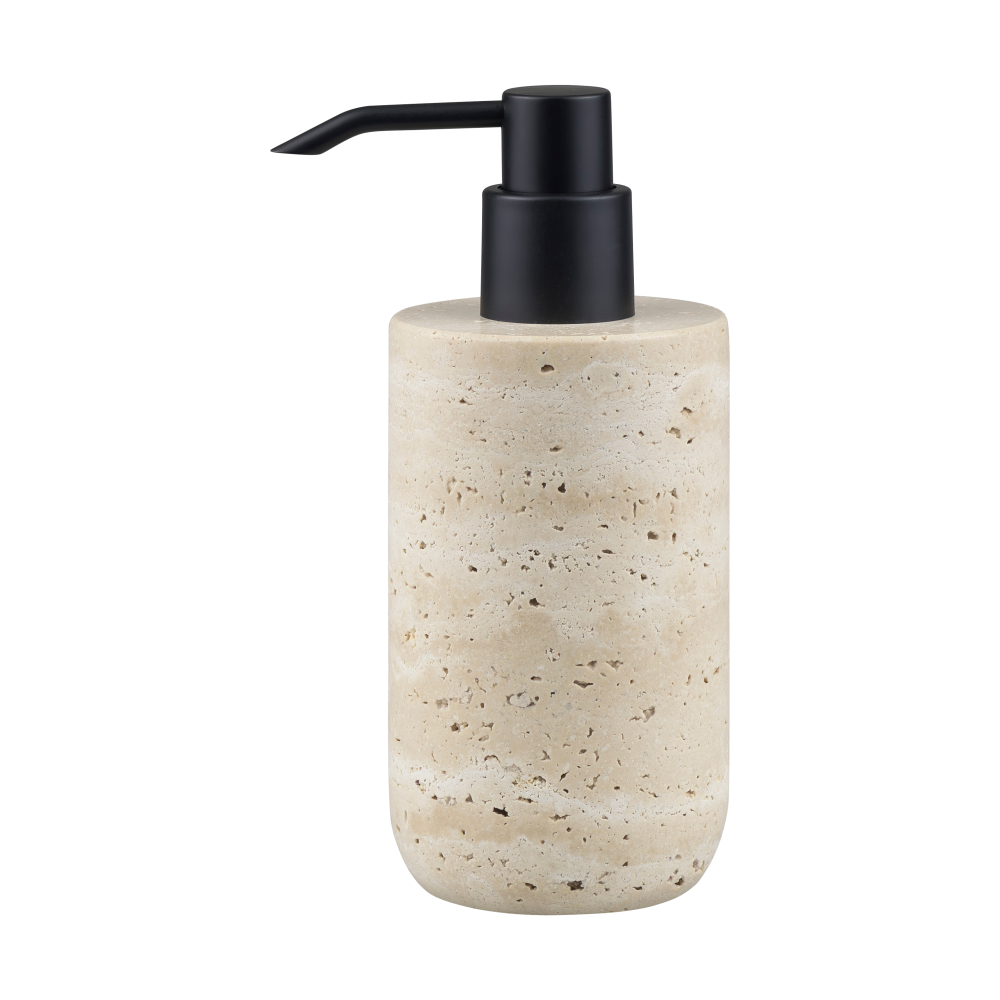 Travertine tvålpump 17,5 cm, Linen