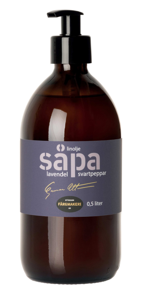 LINOLJESÅPA OTTOSSON FÄRGMAKERI LAVENDEL/SVARTPEPP, 0,5L