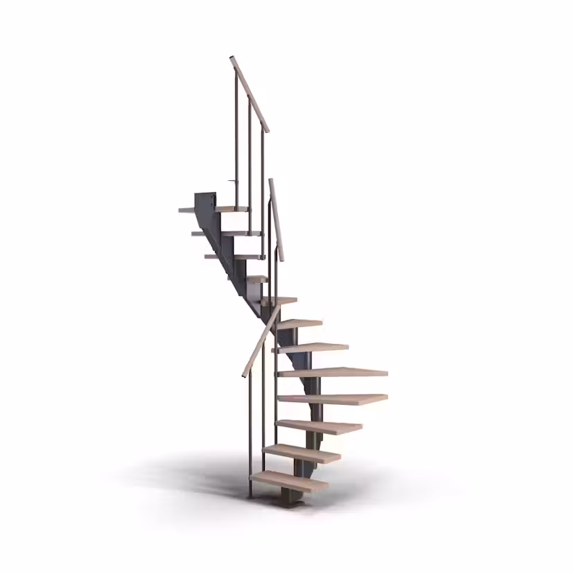 Spartrappa Dolle Frankfurt Bok Oljad 1/2 Classic II Antracit, LxB: 1420x690 mm