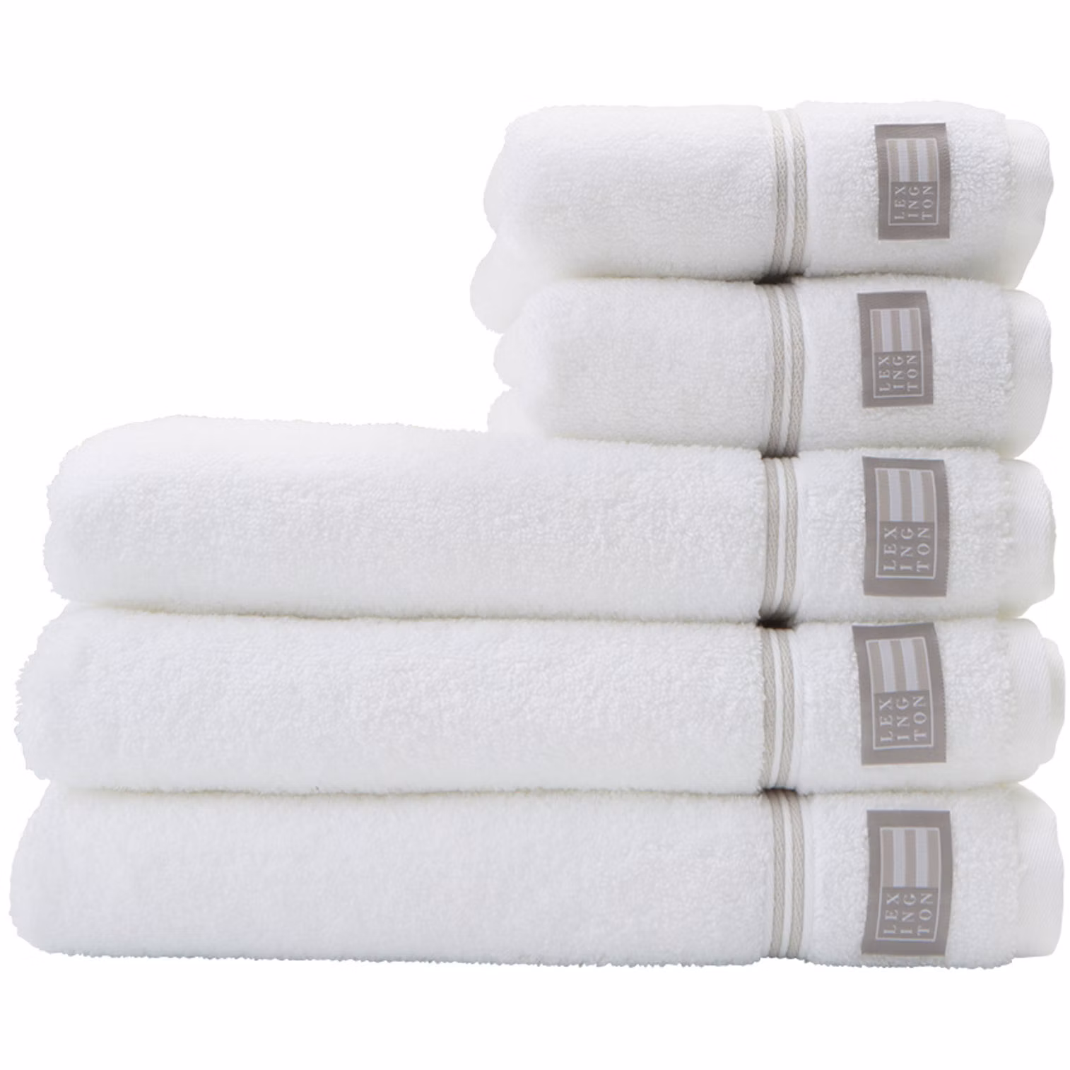 Hotel Handduk 50x70 cm, Vit / Beige