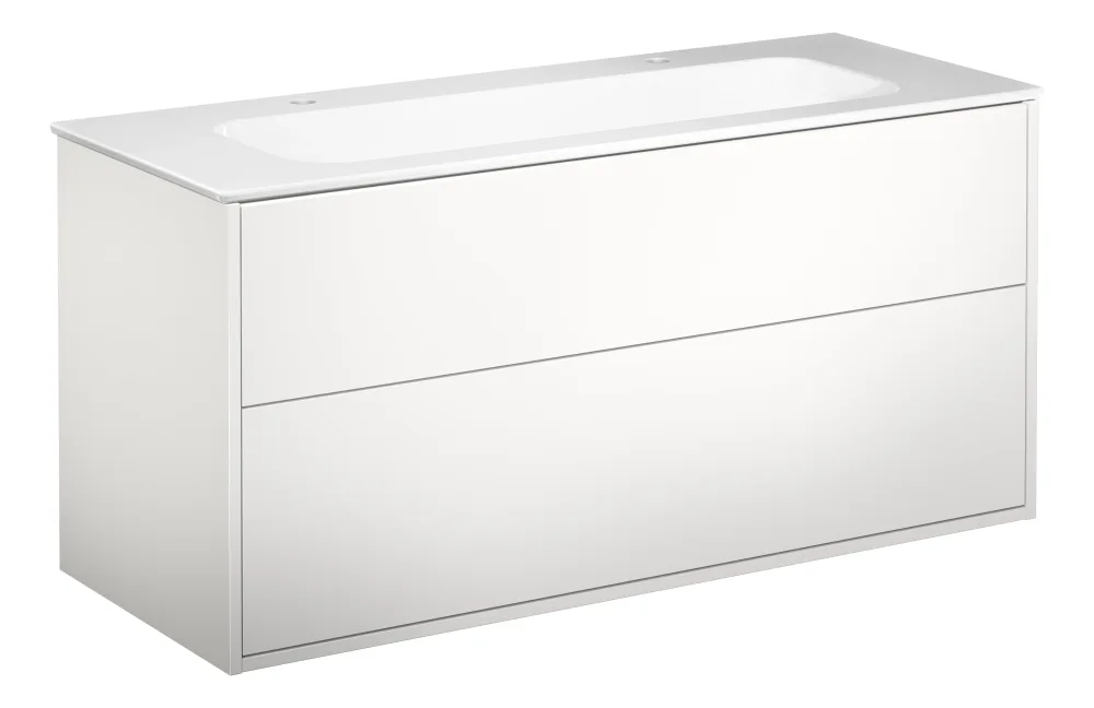 Gustavsberg Artic Kommod 120 cm, med tvättställ, 2 st bl.hål
