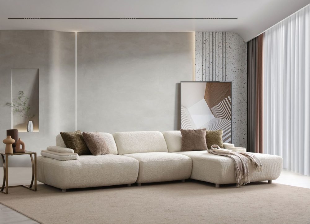 Bonavista 4-sits Soffa med Divan Höger Bouclet