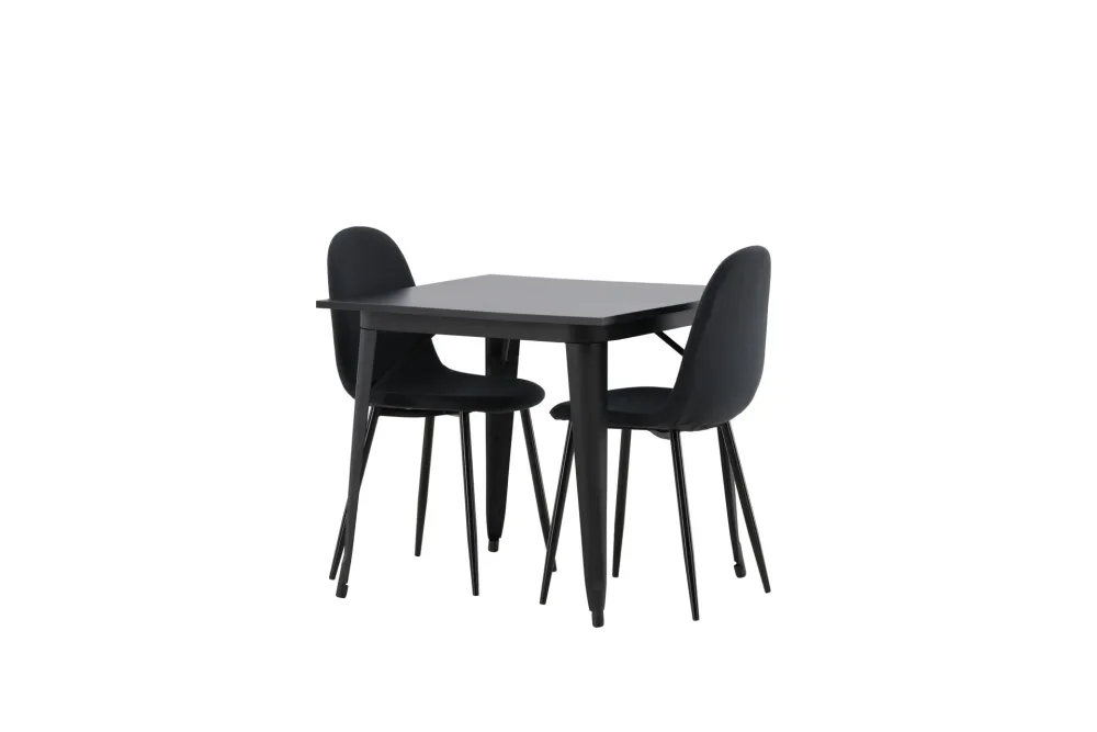 Matgrupp Tudera 80 cm Rektangulär med 2 Nicci stolar
