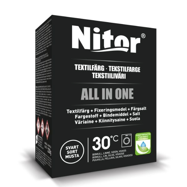 TEXTILFÄRG NITOR SVART MAXI AIO 350G