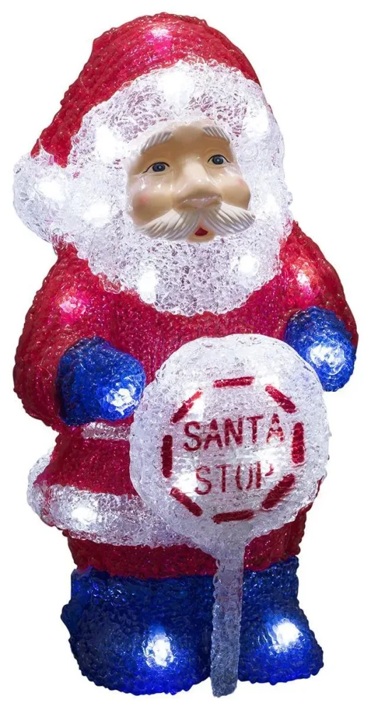 Konstsmide 6143-203 Dekorationsbelysning tomte med skylt, akryl, LED, 4xAA
