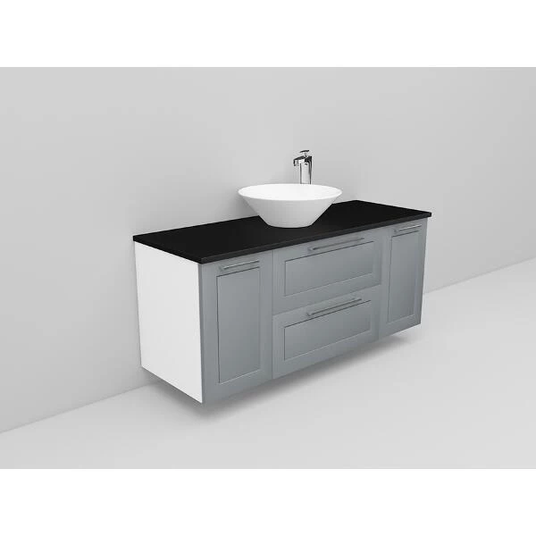 Badrumsmöbel Flexline Modell 158 120cm, Vit, Grå, Ram | Stuvbutiken