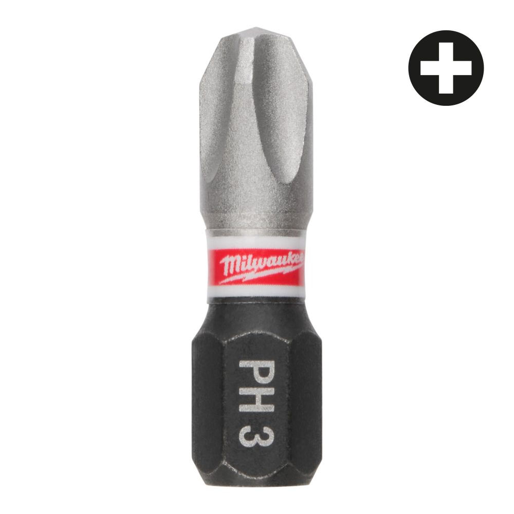 Kjøp Milwaukee Bits Shockwave PH3, 25 mm, 3-pakning