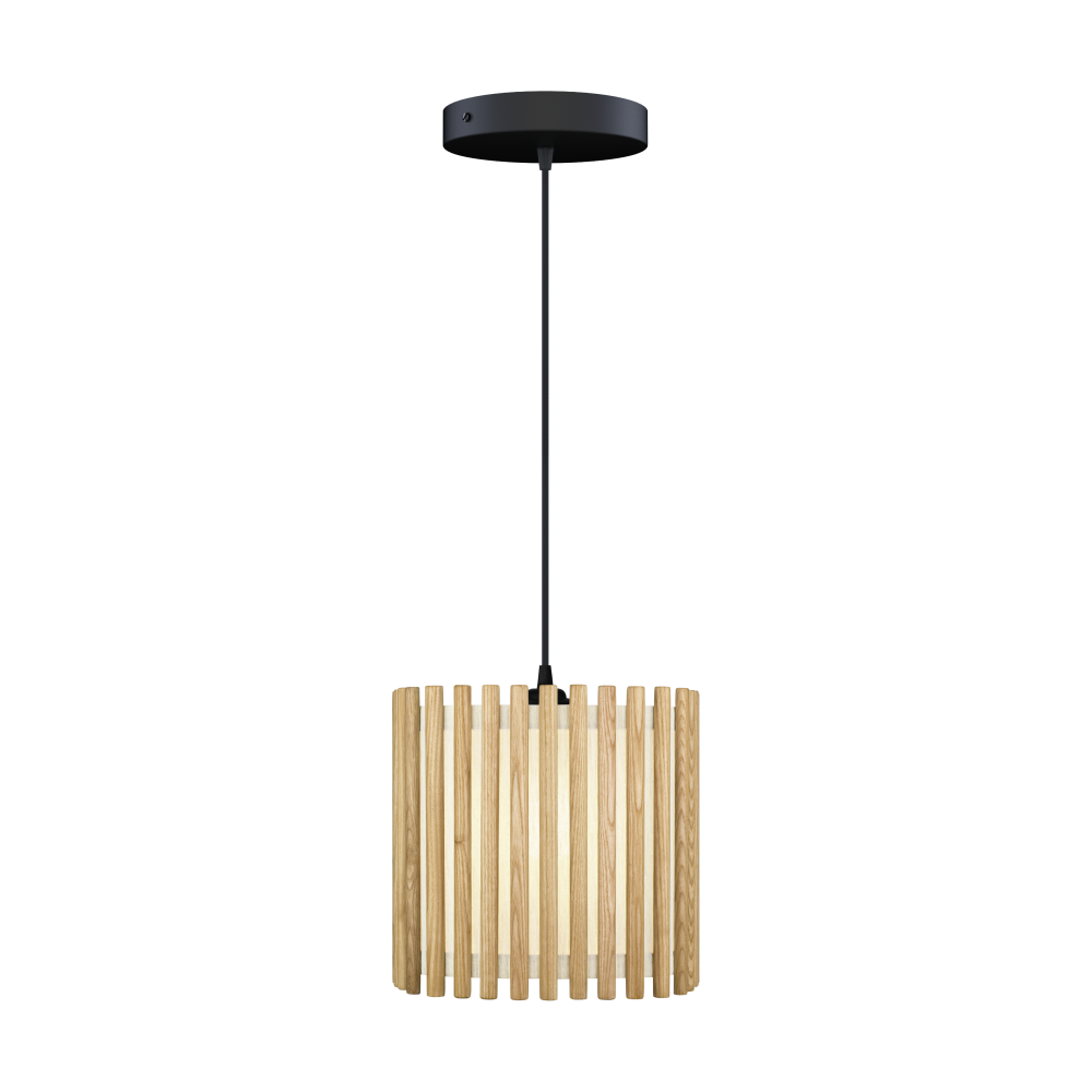 Komorebi pendel medium, Square oak-Svart
