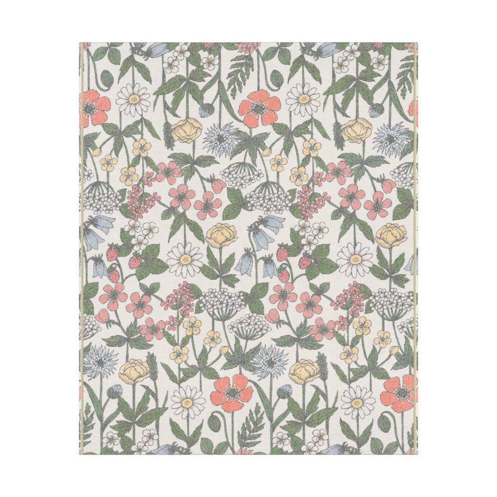 Vildblomster bomullsfilt 140x170 cm, Multi