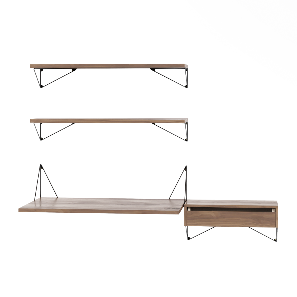 Pythagoras Bundle E hyllsystem valnöt-svart