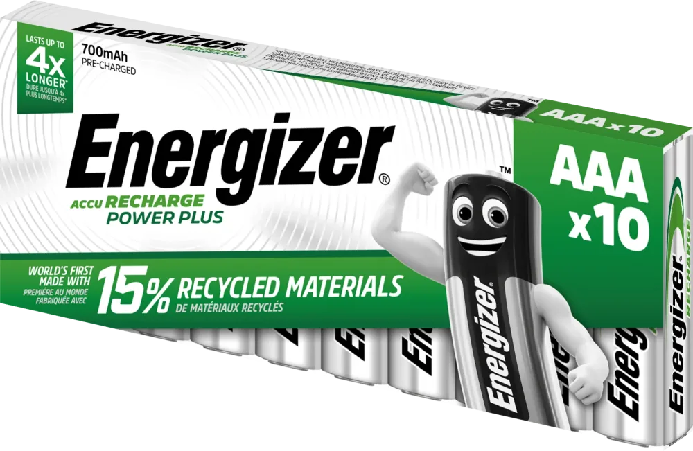 Energizer Recharge Power Plus Batteri laddningsbart, AA, 1,2 V, 10-pack 2000 mAh