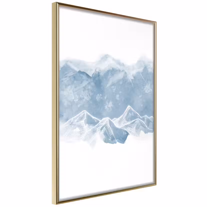 Poster Artgeist Affisch Ice Land Guld ram, 30x45 cm