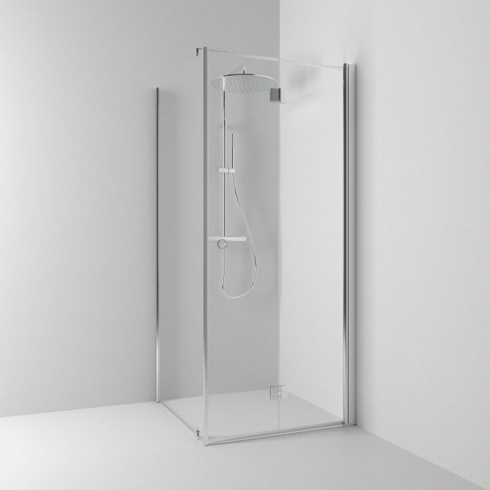 HÖRNDUSCH SVEDBERGS VIK/FAST SK BL/KL 90X80, BLANK KLAR INTHT 90X198X80CM