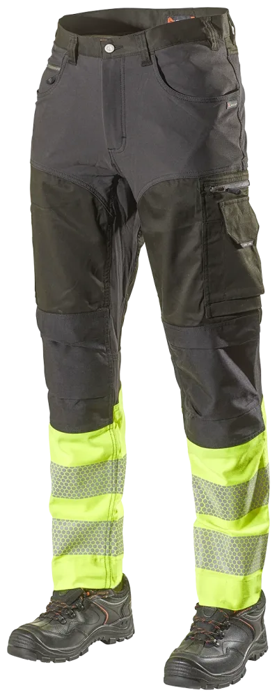 L.Brador 1073PB-W Servicebyxa hi-vis gul/svart, dam, klass 1 C42