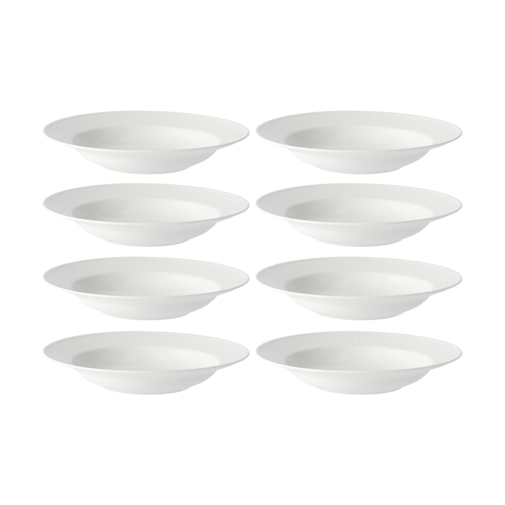 Swedish Grace djup tallrik Ø25 cm 8-pack - Snö (vit)