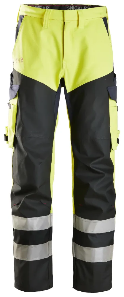 Snickers Workwear 6365 ProtecWork Arbetsbyxa varsel, gul/marinblå D108