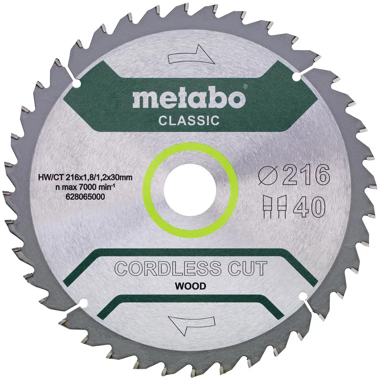 Metabo 628065000 Sågklinga 216x30 mm, 40T
