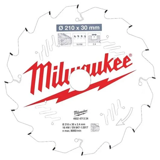 Milwaukee CSB MS W Sågklinga 210x2,4x30 mm, 16T