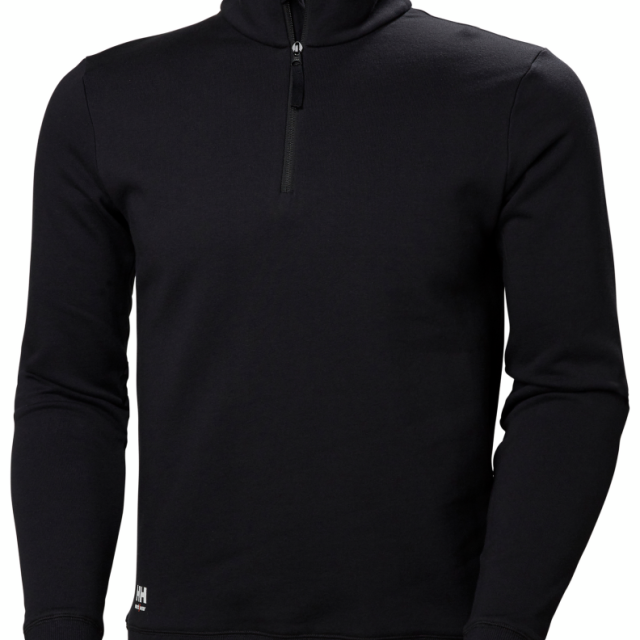 SWEATSHIRT HELLY HANSEN HALVZIP MANCHESTER, SVART XL