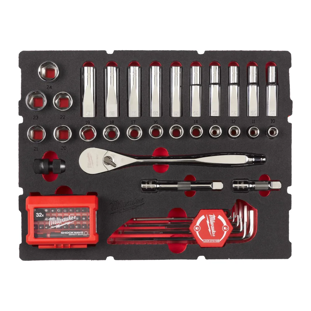 Milwaukee 4932480716 Hylsnyckelsats 65 delar