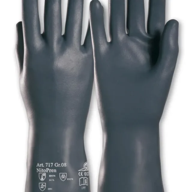 Honeywell Nitopren 717 Kemskyddshandske flossad nitopren 7