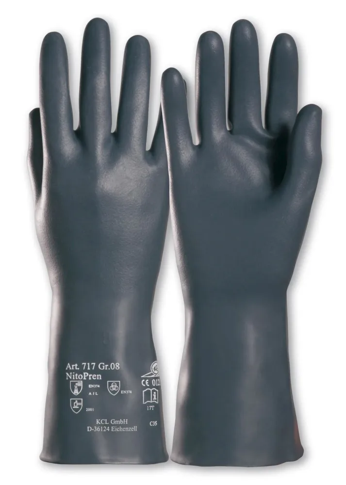 Honeywell Nitopren 717 Kemskyddshandske flossad nitopren 7