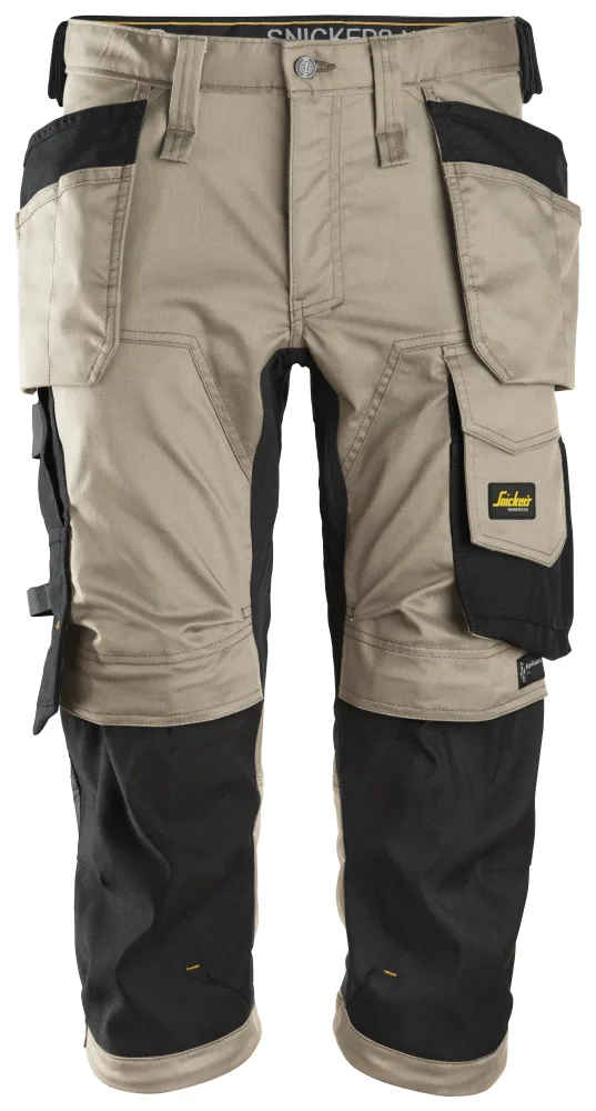 Snickers Workwear AllroundWork 6142 Piratbyxa med strech, khaki/svart 96