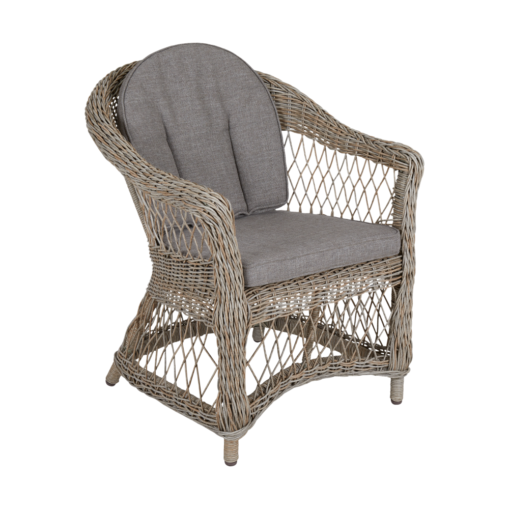Kamomill karmstol med sitt- och ryggdyna, Beige-sand